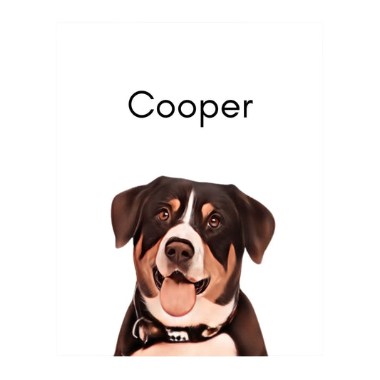 Custom Dog Poster, Painted Dog Portrait 1 Pet, digital download version