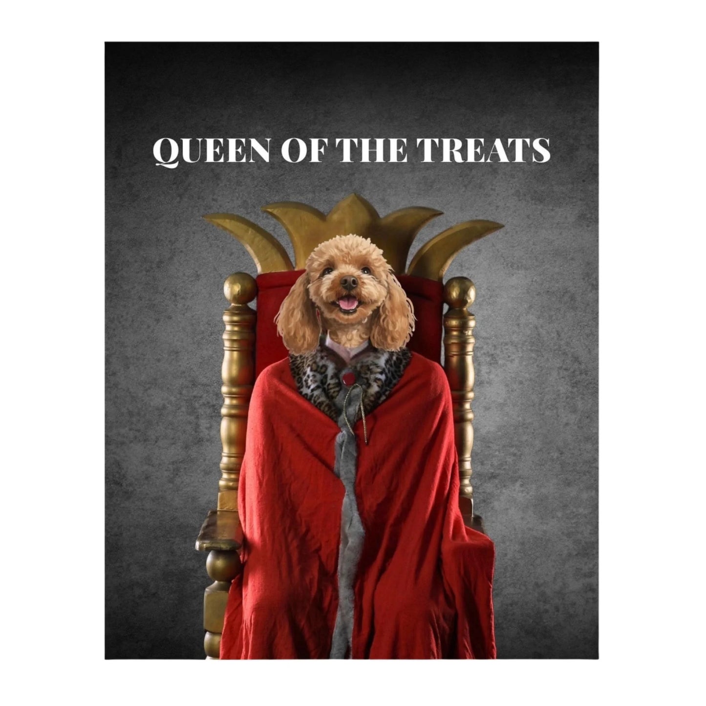 Custom Dog Poster, Queen of the Treats, no frame