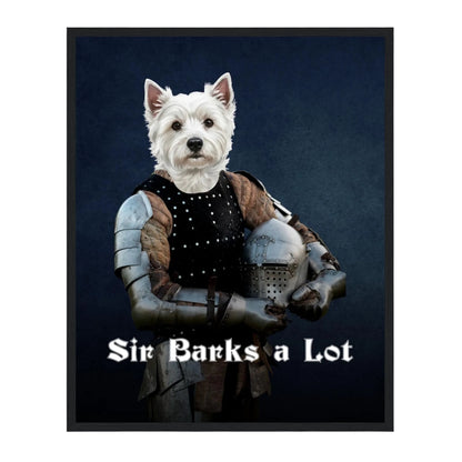 Custom Dog Poster, Sir Barks a Lot, black frame