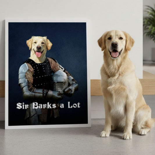 Custom Dog Poster, Sir Barks a Lot, lifestyle room view