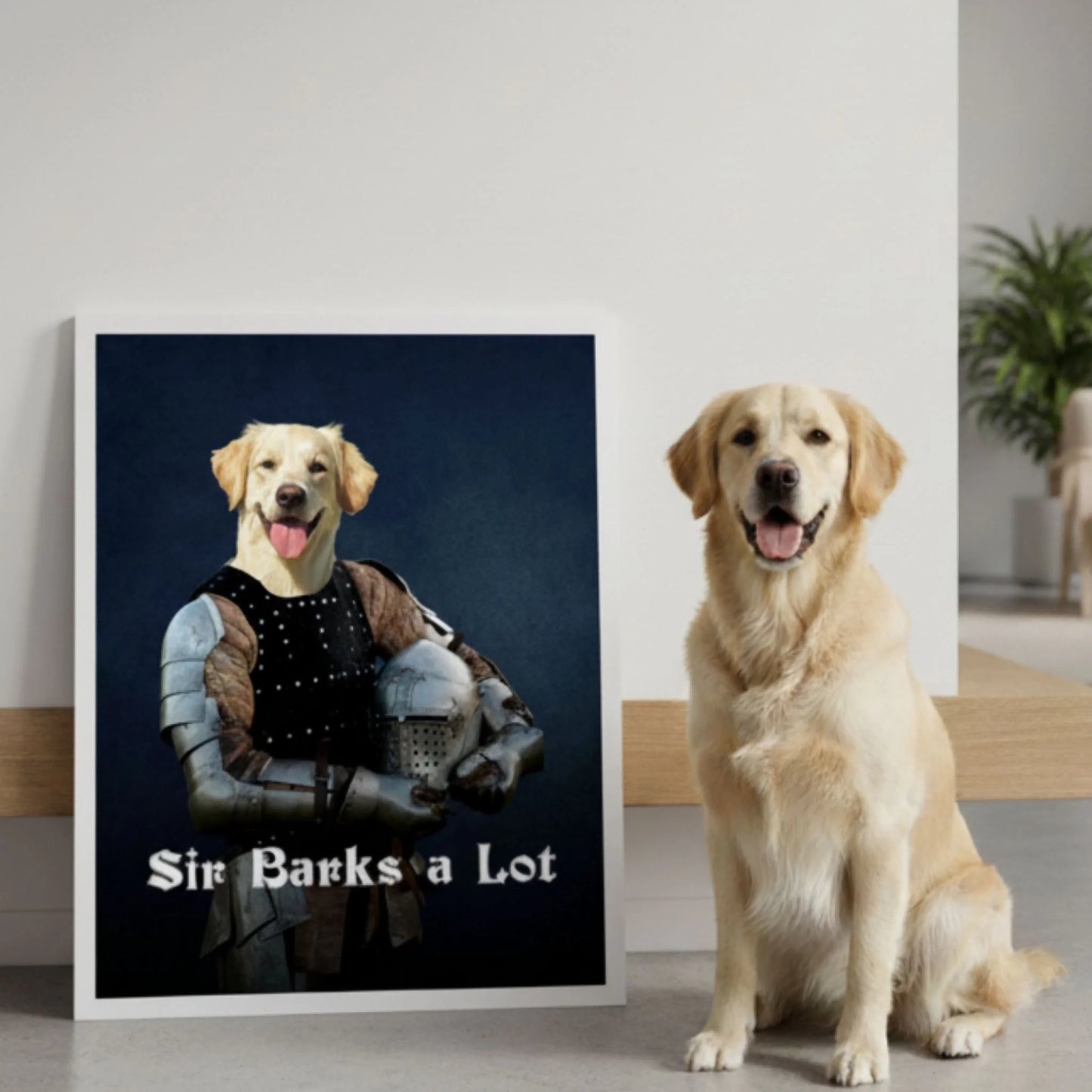 Custom Dog Poster, Sir Barks a Lot, lifestyle room view