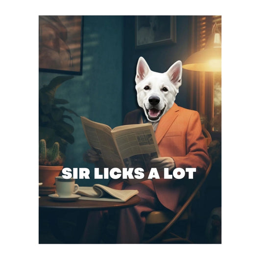 Custom Dog Poster, Sir Licks a Lot, digital download version
