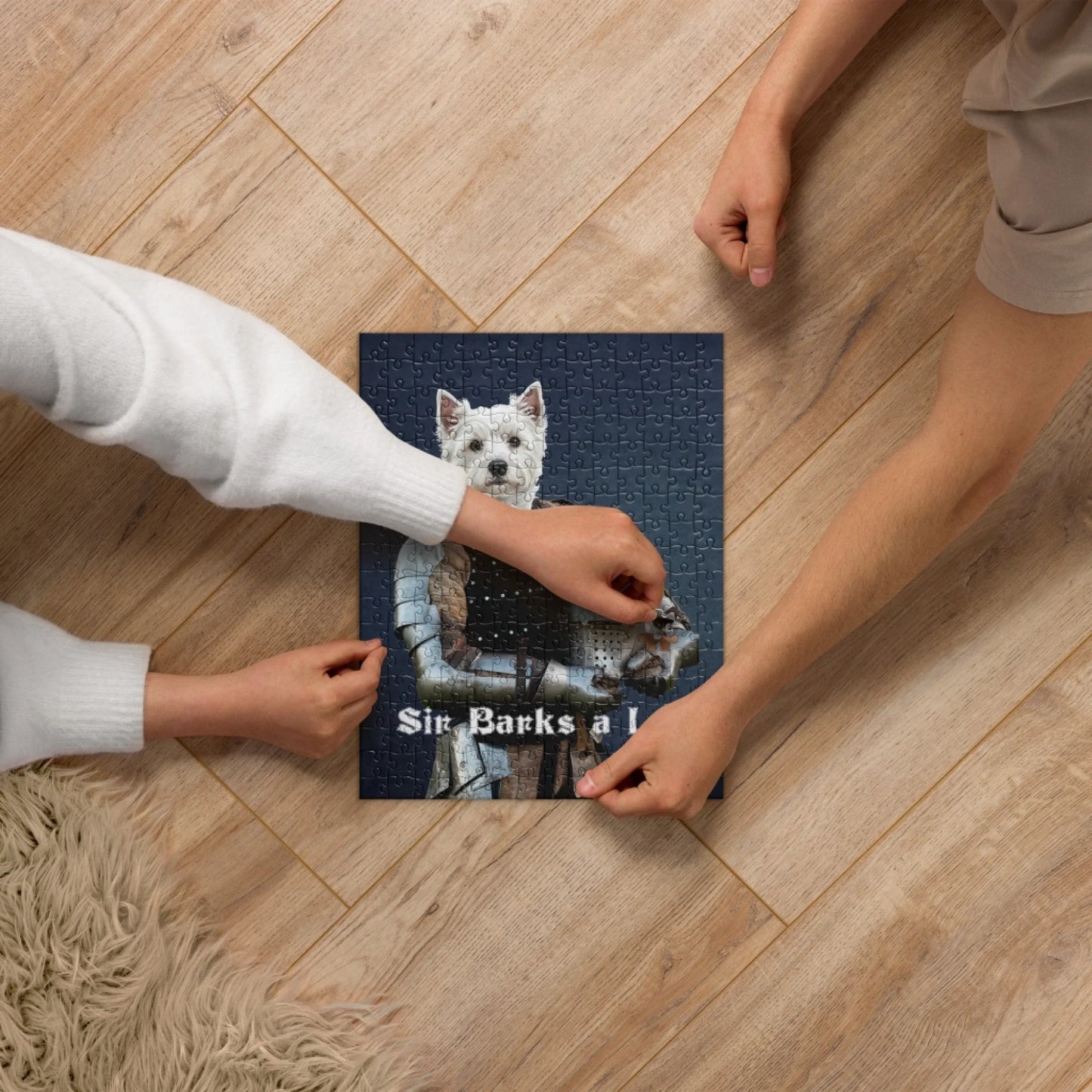 Custom Dog Puzzle, Sir Barks a Lot, lifestyle view 2