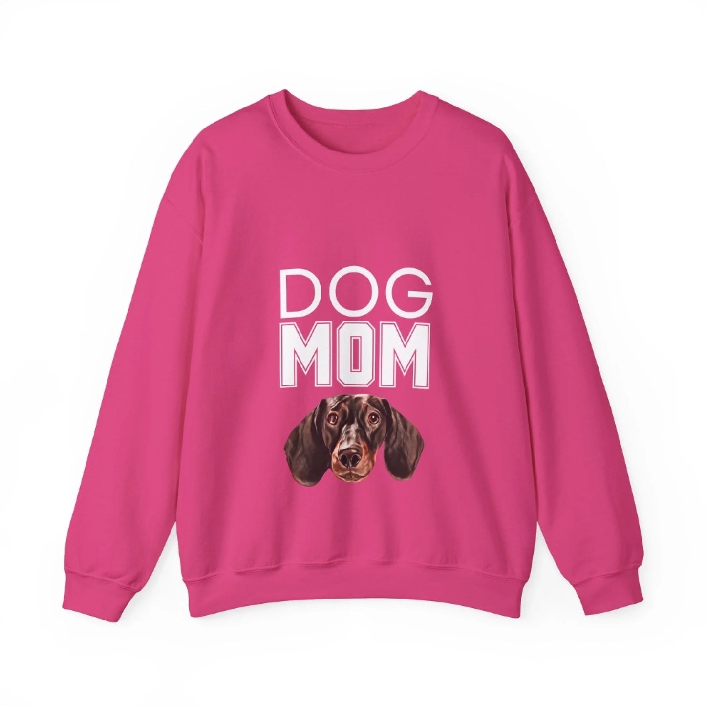Custom Dog Sweatshirt, Dog Mom, heliconia version
