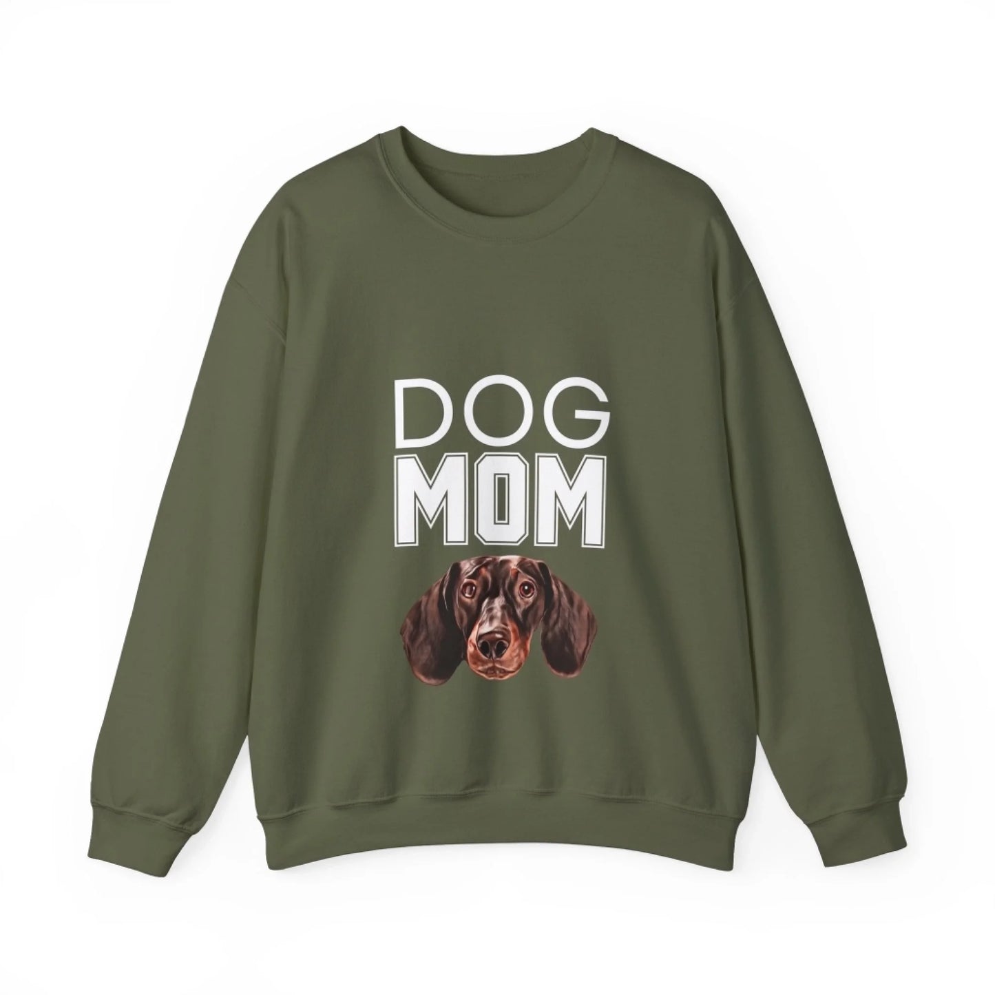 Custom Dog Sweatshirt, Dog Mom, military green version