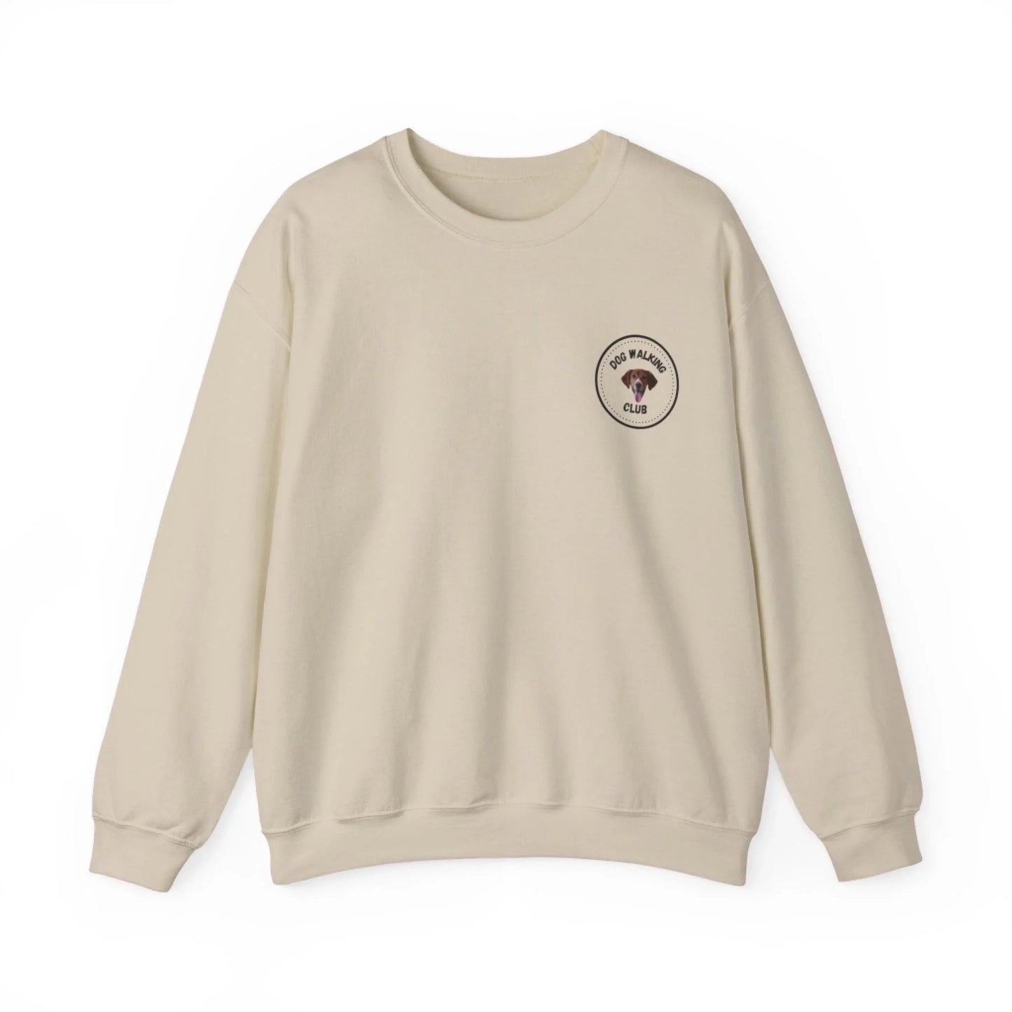Custom Dog Sweatshirt, Dog Walking Club, sand version