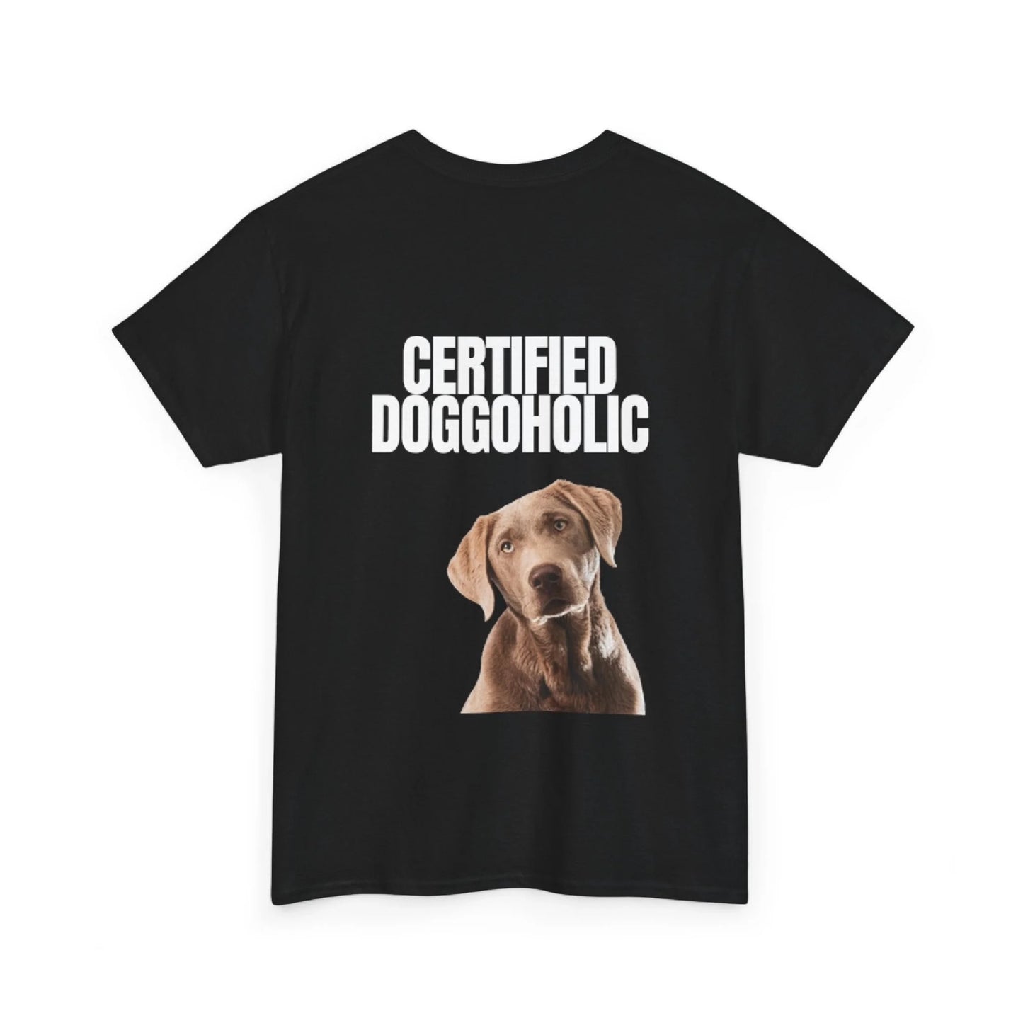 Custom Dog Tee Shirt, Certified Doggoholic, black version