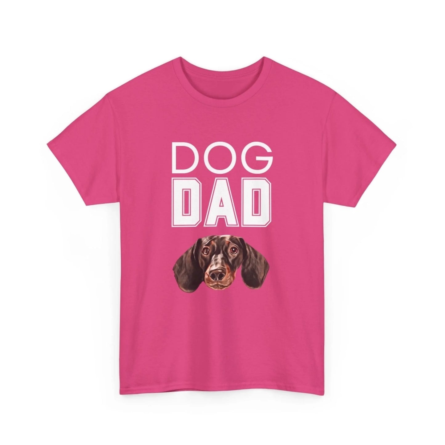 Custom Dog Tee Shirt, Dog Dad, heliconia version
