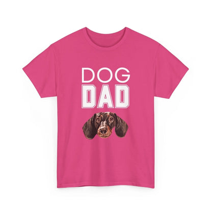 Custom Dog Tee Shirt, Dog Dad, heliconia version