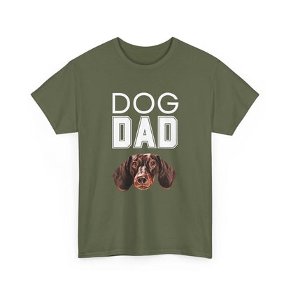 Custom Dog Tee Shirt, Dog Dad, military green version
