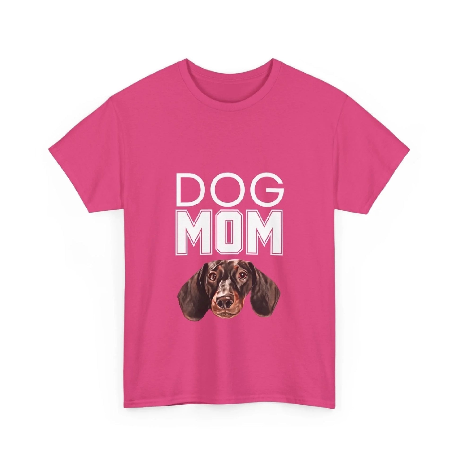 Custom Dog Tee Shirt, Dog Mom, heliconia version
