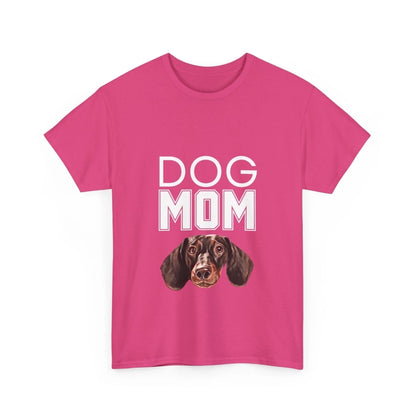 Custom Dog Tee Shirt, Dog Mom, heliconia version
