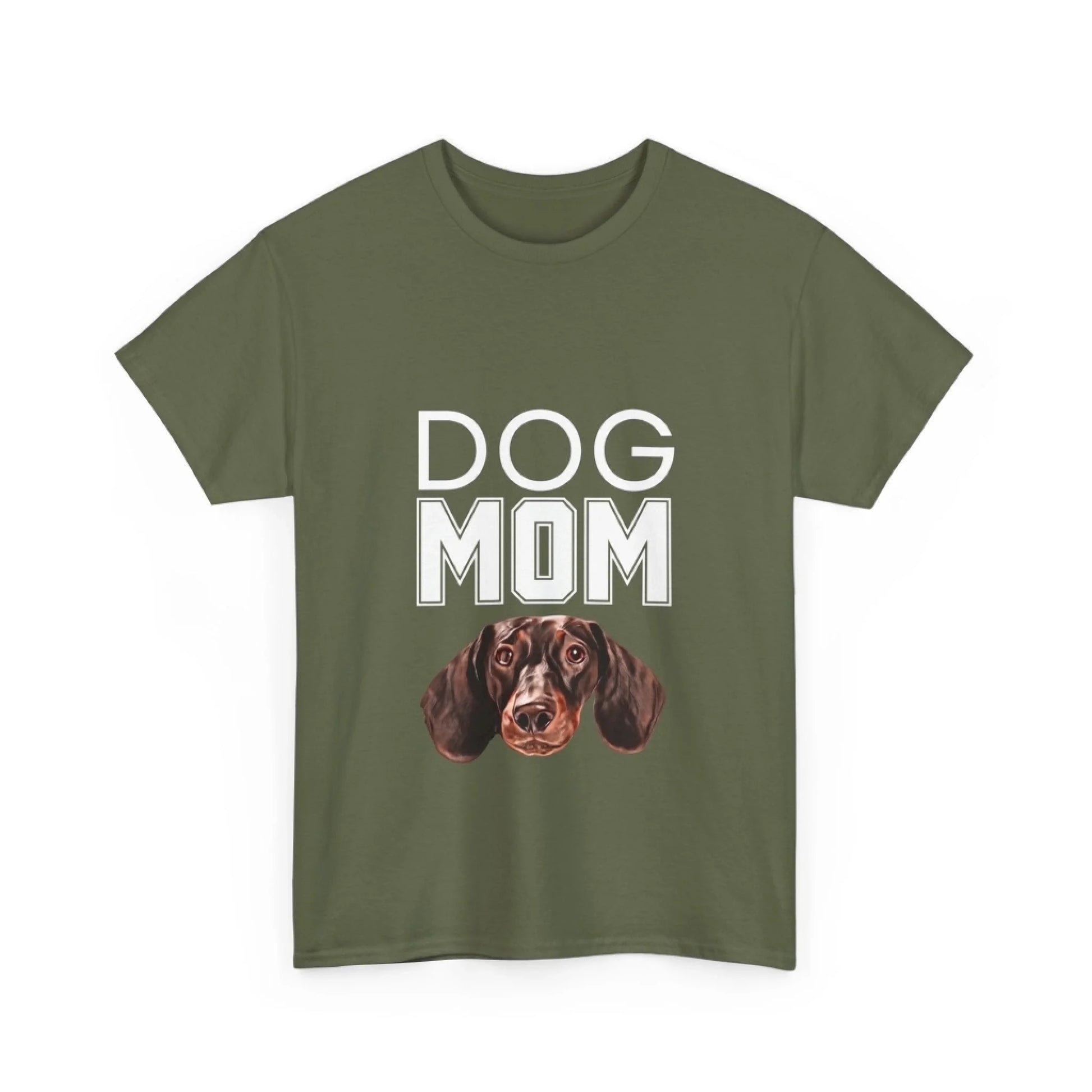 Custom Dog Tee Shirt, Dog Mom, military green version