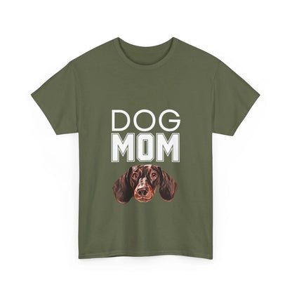 Custom Dog Tee Shirt, Dog Mom, military green version