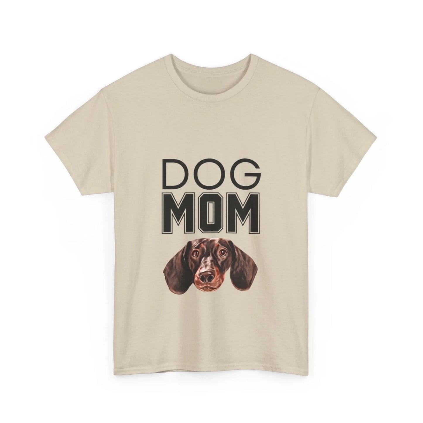 Custom Dog Tee Shirt, Dog Mom, sand version