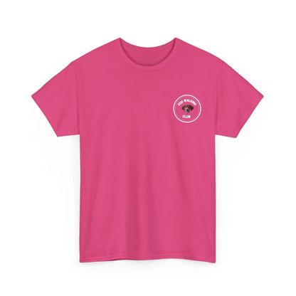 Custom Dog Tee Shirt, Dog Walking Club, heliconia version