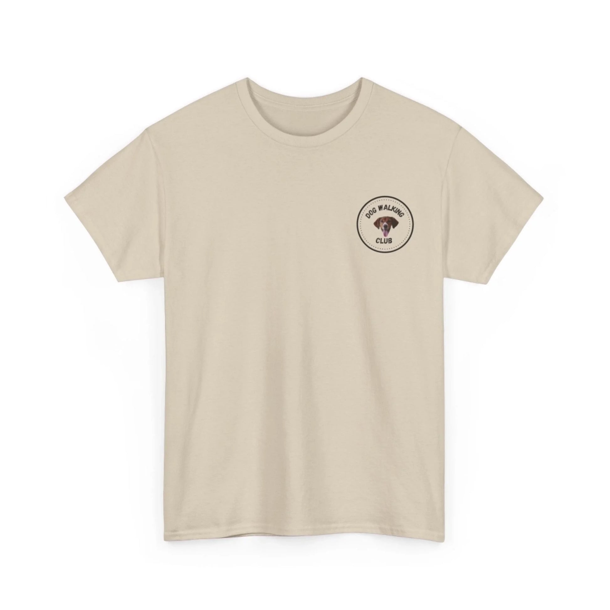 Custom Dog Tee Shirt, Dog Walking Club, sand version