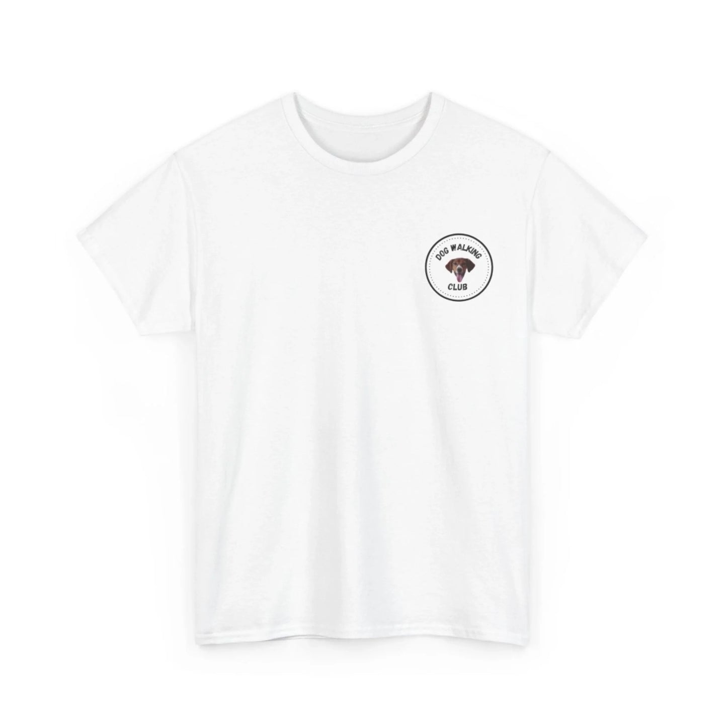 Custom Dog Tee Shirt, Dog Walking Club, white version