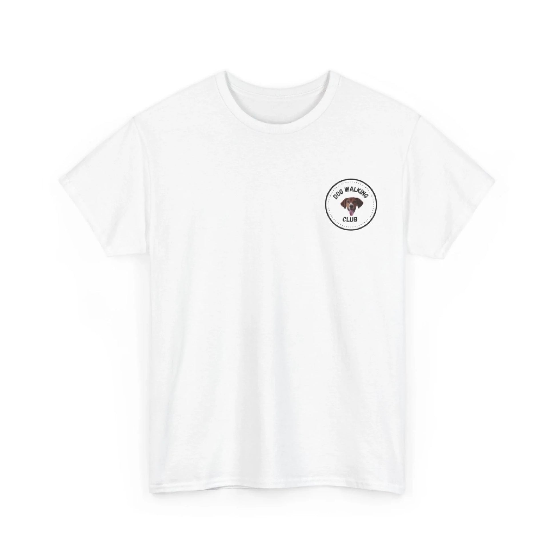 Custom Dog Tee Shirt, Dog Walking Club, white version